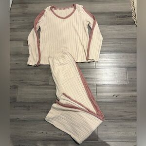 Cozy Cream and Pink Women’s Pajamas